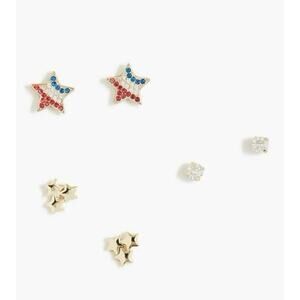 NWT J.Crew Patriotic Star Earring Set